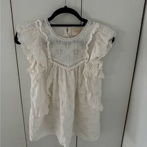 Sezane Cream Lace Blouse